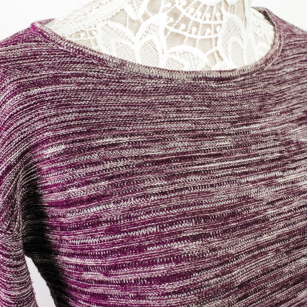 Ellen Tracy Marled Knit Pullover Sweater Crew Neck